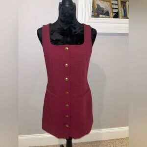 NWOT Sincerely Jules Burgundy Button Up Dress- small